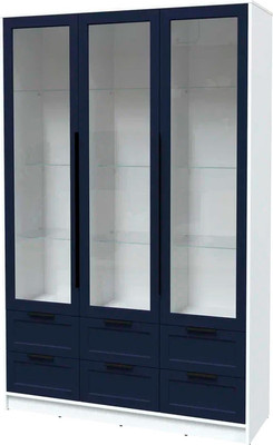 Шкаф с витриной Интерлиния Концепт Тренд КТ-ШВ3 (белый платинум/индиго)