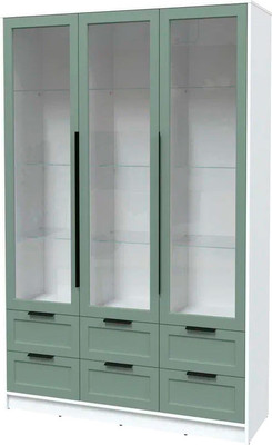 Шкаф с витриной Интерлиния Концепт Тренд КТ-ШВ3 (белый платинум/мята)