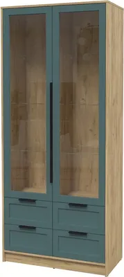 Шкаф с витриной Интерлиния Концепт Тренд КТ-ШВ2 (дуб золотой/верде)