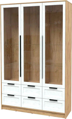 Шкаф с витриной Интерлиния Концепт Тренд КТ-ШВ3 (дуб золотой/дуб полярный)