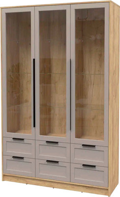 Шкаф с витриной Интерлиния Концепт Тренд КТ-ШВ3 (дуб золотой/луна)