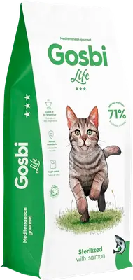Сухой корм для кошек Gosbi Life Cat Sterilized With Salmon (12кг)