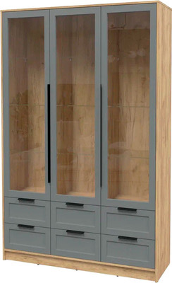 Шкаф с витриной Интерлиния Концепт Тренд КТ-ШВ3 (дуб золотой/серый)