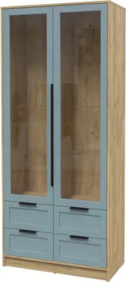 Шкаф с витриной Интерлиния Концепт Тренд КТ-ШВ2 (дуб золотой/океан)