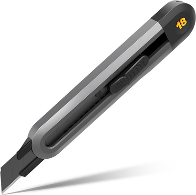 Нож пистолетный Deli Soft Touch / EHT4018 (черный)