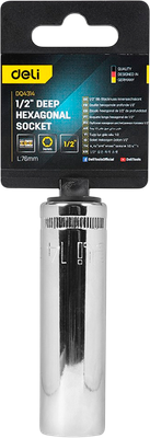 Головка слесарная Deli Торцевая шестигранная глубокая YS EDQ4314 (1/2", 14мм)