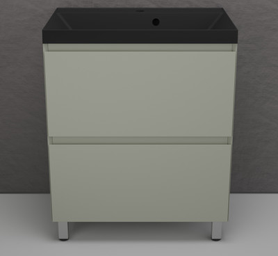 Тумба с умывальником Symbolite Манхэттен 70 Plus 2 ящика + Asti 70x45 (олива/антрацит)