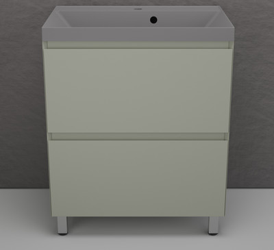 Тумба с умывальником Symbolite Манхэттен 70 Plus 2 ящика + Asti 70x45 (олива/серый шелк)