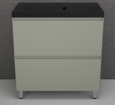 Тумба с умывальником Symbolite Манхэттен 80 Plus 2 ящика + Asti 80x45 (олива/антрацит)