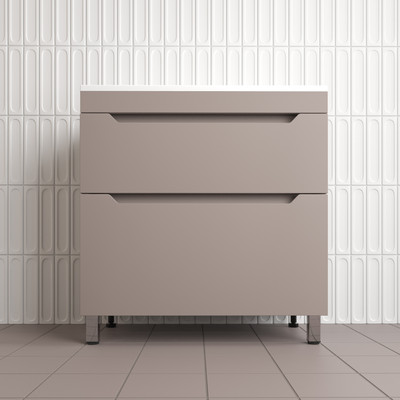 Тумба с умывальником Symbolite Остин 80 Plus 2 ящика + Фортуна 80x45 (тауп темный)