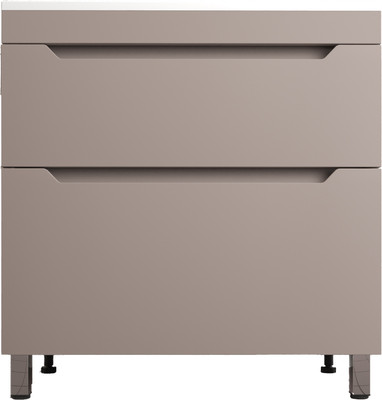 Тумба с умывальником Symbolite Остин 80 Plus 2 ящика + Фортуна 80x45 (тауп темный/серый шелк)