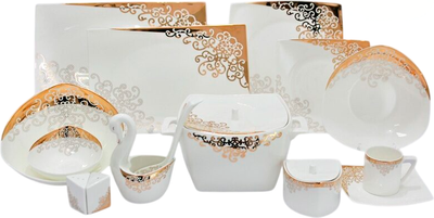 Набор столовой посуды Lenardi Золотой орнамент 145-102 (93пр)