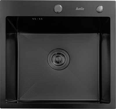 Мойка кухонная Astir Decor PVD Black 55х50B (с сифоном, дозатором и коландером)