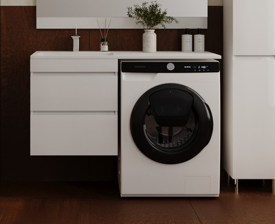 Тумба с умывальником Symbolite Даллас 100 Люкс Plus + Estetus Даллас 100x48 (подвесная, левый, белый)