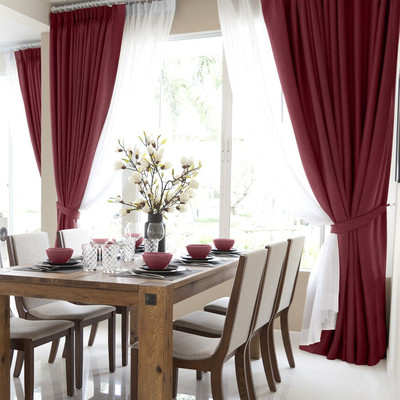 Штора Волшебная ночь Рогожка 165x270 / 791098 (бордо)