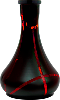 Колба для кальяна VESSEL Drop (черный/красные полосы)