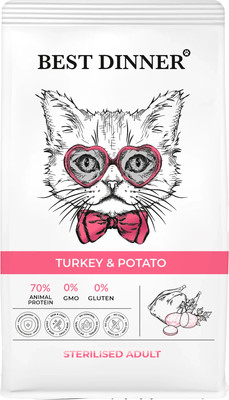 Сухой корм для кошек Best Dinner Adult Sterilised Turkey & Potato (1.5кг)