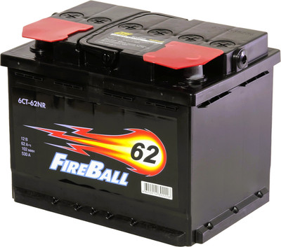 Автомобильный аккумулятор FireBall R+ 530A / 6СТ-62NR (62 А/ч)