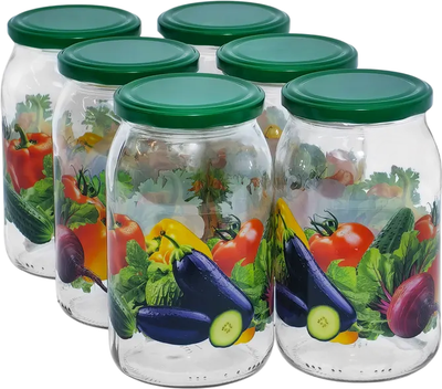 Набор банок для консервирования Promsiz Овощи с крышкой / Р22б.77.6.900/ДКО (900мл, 6шт)