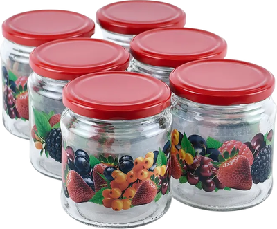 Набор банок для консервирования Promsiz Ягоды с крышкой / Р22б.77.6.450/ДКЯ (450мл, 6шт)