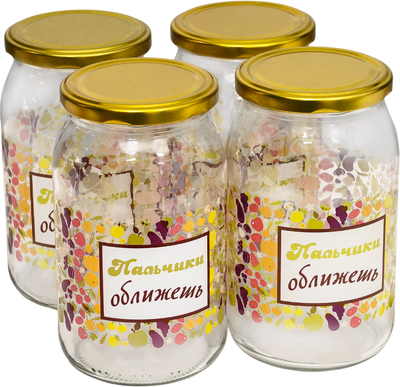Набор банок для консервирования Promsiz Ассорти с крышкой / Р22б.77.4.900/ДКУ (900мл, 4шт)