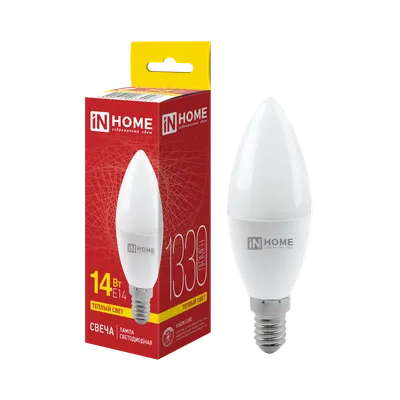 Лампа INhome LED-СВЕЧА-VC 14Вт 230В E14 3000K 1330Лм / 4690612063096