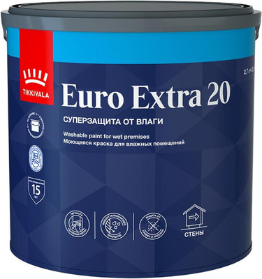 Краска Tikkivala Euro Extra 20 A (2.7л, полуматовый)