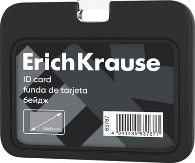 Бейдж Erich Krause Горизонтальный / 63767 (черный)