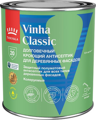 Антисептик для древесины Tikkivala Vinha Classic VVA (900мл, полуматовый)