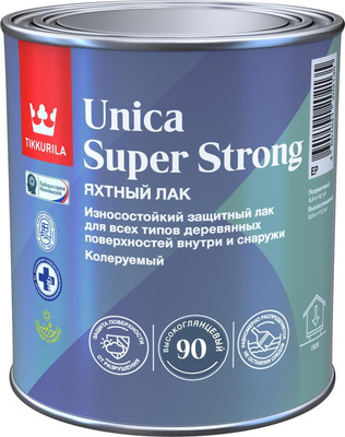 Лак Tikkurila Unica Super Strong EP (900мл, полуматовый)