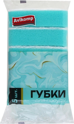 Набор губок для мытья посуды Avikomp Завтрак у Тиффани 70х100х30мм / 42176 (5шт)