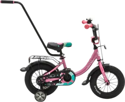 Детский велосипед с ручкой ZigZag Zoo 12 / ZG-1282 (розовый, разобранный, в коробке)