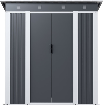 Сарай из металла No Brand С односкатной крышей SP-SS-01 Gr (раздвижные двери)