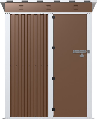 Сарай из металла No Brand С односкатной крышей SP-SS-05 Br (распашные двери)