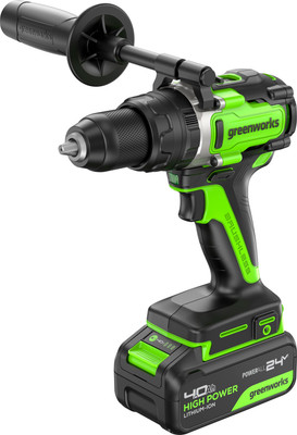 Аккумуляторная дрель-шуруповерт Greenworks GD24DD140 бесщеточная 24V / 3707607CUB (с АКБ 4Ач и ЗУ)