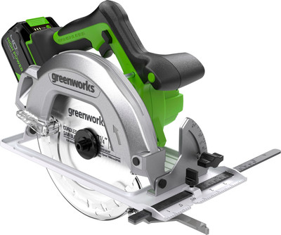 Дисковая пила Greenworks GD24CS бесщеточная 24V / 1500907CUB (с АКБ 4Ач и ЗУ)