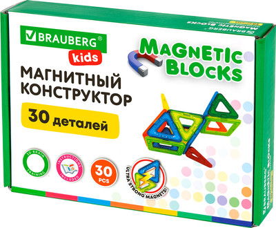 Конструктор магнитный Brauberg Kids Magnetic Blocks / 665719