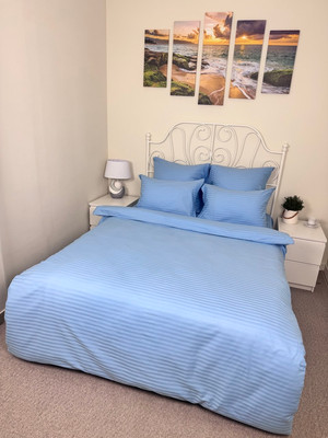 Комплект постельного белья Реноме 2сп Графитовая коллекция Небесный Ss-004 (страйп-сатин)