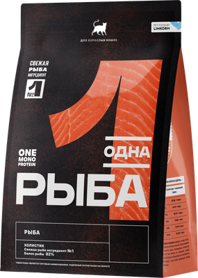 Сухой корм для кошек Одно Мясо Для взрослых кошек с рыбой (400г)
