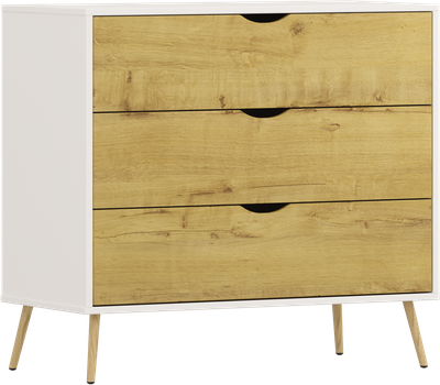 Комод Речицадрев Сканди / Р375.02 (дуб бунратти/фон белый)