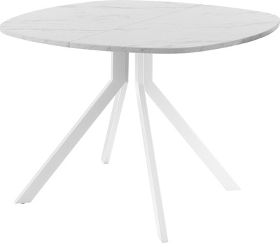 Обеденный стол AMC Elite / Е18(900) D7 (белый/мрамор кристалл)