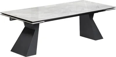 Обеденный стол Woodville Денхольм 240-290х100х75 / 588037 (crystal onyx bianco/черный)