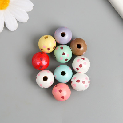 Набор бусин декоративных Арт Узор Сердечки на шариках / 10083421 (10шт)