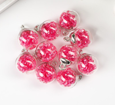 Набор подвесок декоративных Арт Узор Шар-камешки / 3924282 (ярко-розовый)