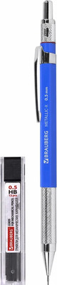 Механический карандаш Brauberg Metallic-X 05 / 181965 (с набором грифелей HB, 24шт)