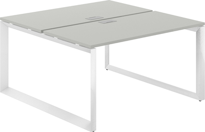 Комплект письменных столов Norden 140х143.8х75 / PR.245.SH.O59.WH (белый/серый бархат)