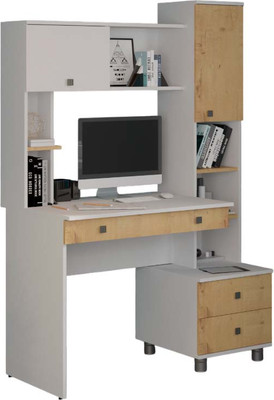 Компьютерный стол Премиум Персона-10 (белый/крафт золотой)