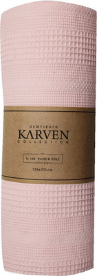 Покрывало Karven Pure Simple Пике Евро 210x235 / PL989 Pudra