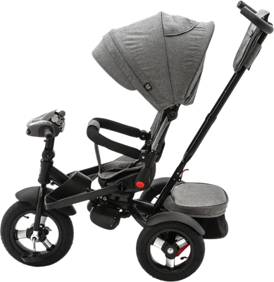 Трехколесный велосипед с ручкой ZigZag Lux 12/10 5099 / 33554 (серый, разобранный, в коробке)