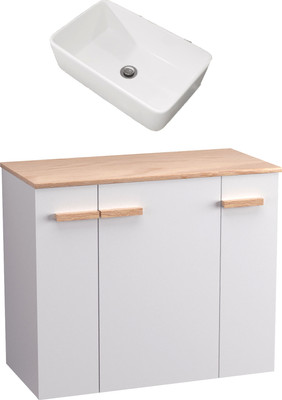 Тумба с умывальником Lauter Adri 79 + 21674A (белый глянец)